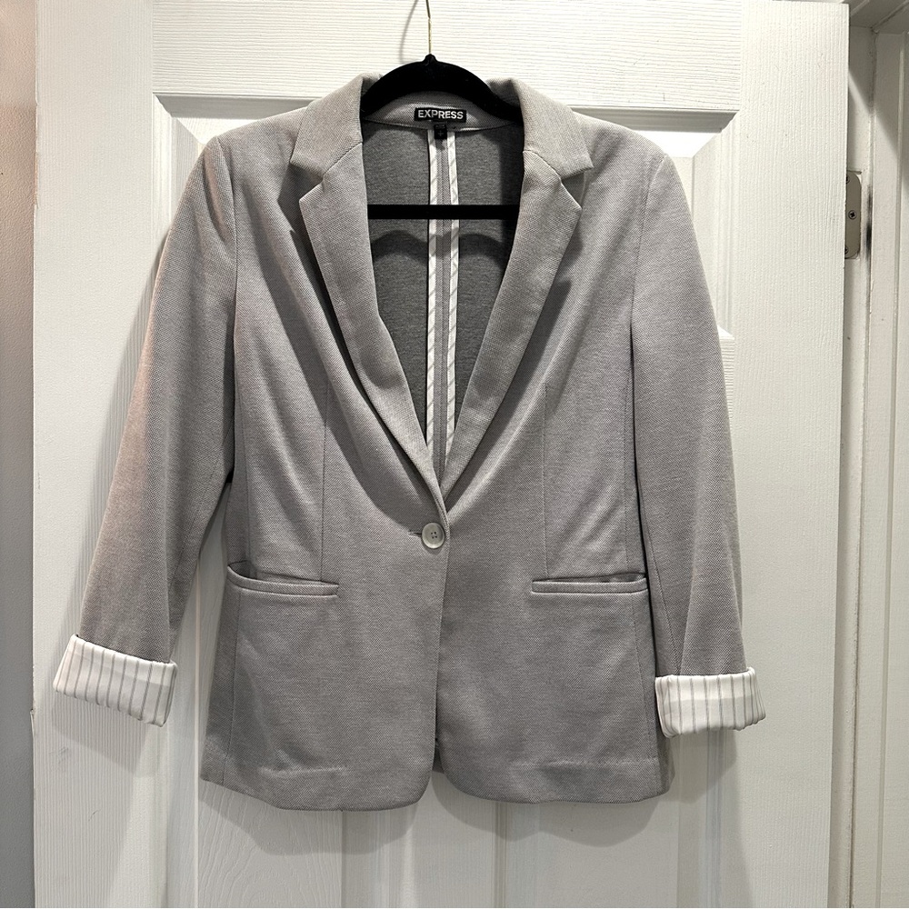 Express Women's Grey Blazer Jacket- Small